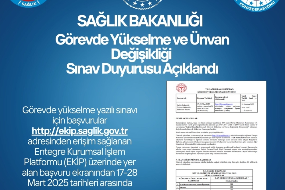 Sağlık Bakanlığı Görevde Yükselme ve Unvan Değişikliği Duyurusu